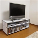 テレビラック(テレビ台/テレビボード) 幅120cm 【37型〜52型対応】 大容量収納 『officia』 パネル:鏡面仕上げ ホワイト(白)