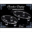 店頭ディスプレイ アクリル製三脚ステージ　楕円形クリア Sサイズ 【4個セット】