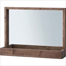 卓上ミラー 天然木(オイル仕上げ) 飛散防止フィルム加工 高さ45cm CFS-844