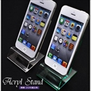  【10個セット】アクリル製ケータイ&スマホスタンドディスプレイ グリーン カード立て・小物展示にも