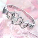 ★受注生産★ハート透かし合計0.08ctダイヤリング 指輪 17号