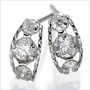 ★受注生産★K18ローブダイヤモンドピアス K18WG