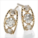 ★受注生産★K18ローブダイヤモンドピアス K18PG