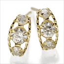 ★受注生産★K18ローブダイヤモンドピアス K18YG