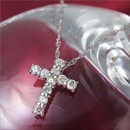 ★受注生産★K10WG/0.3ctダイヤモンドクロスペンダント