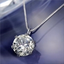 純プラチナベネチアチェーン0.9ctダイヤモンドペンダント/ネックレス(鑑別書付き)