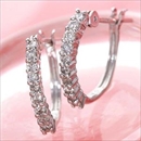 ★受注生産★18Kホワイトゴールド ダイヤ20石エタニティピアス ダイヤモンドピアス