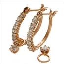 ★受注生産★ダイヤハーフエタニティ計0.3ct ダイヤモンドピアス PINKGOLD