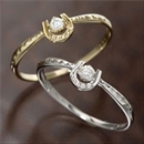 ★受注生産★K10馬蹄ダイヤリング 指輪 ホワイトゴールド 9号