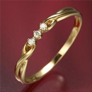 K18ダイヤリング 指輪 デザインリング 7号