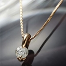 ★受注生産★K10PG　0.1ctダイヤモンドペンダント/ネックレス