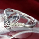 ★受注生産★K14ダイヤリング 指輪 Vデザインリング 21号