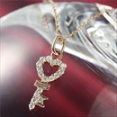 ★受注生産★K10PG 0.2ctダイヤ　キーネックレス/ペンダント