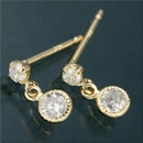 ★受注生産★Amelie Monchouchouアンティーク調バースデイピアス 4月ダイヤモンドピアス