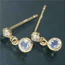 ★受注生産★Amelie Monchouchouアンティーク調バースデイピアス 6月ブルームーンストーン