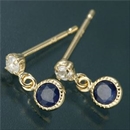 ★受注生産★Amelie Monchouchouアンティーク調バースデイピアス 9月サファイア