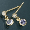 ★受注生産★Amelie Monchouchouアンティーク調バースデイピアス 12月タンザナイト