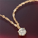 ★受注生産★K18PG　0.1ctダイヤモンドスクリューチェーンペンダント