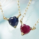 ★受注生産★K18YGハートシェイプネックレス サファイア