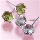 ★受注生産★K18WGローズカットピアス ブルートパーズ