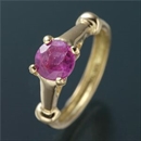 ★受注生産★Amelie Monchouchou K18誕生石NEWベビーリングネックレス 【7月】ルビー