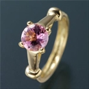 ★受注生産★Amelie Monchouchou K18誕生石NEWベビーリングネックレス 【10月】ピンクトルマリン